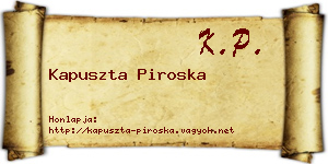 Kapuszta Piroska névjegykártya